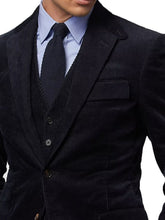 Men's Corduroy Sport Coat Blazer Jacket Black SkinOutfit